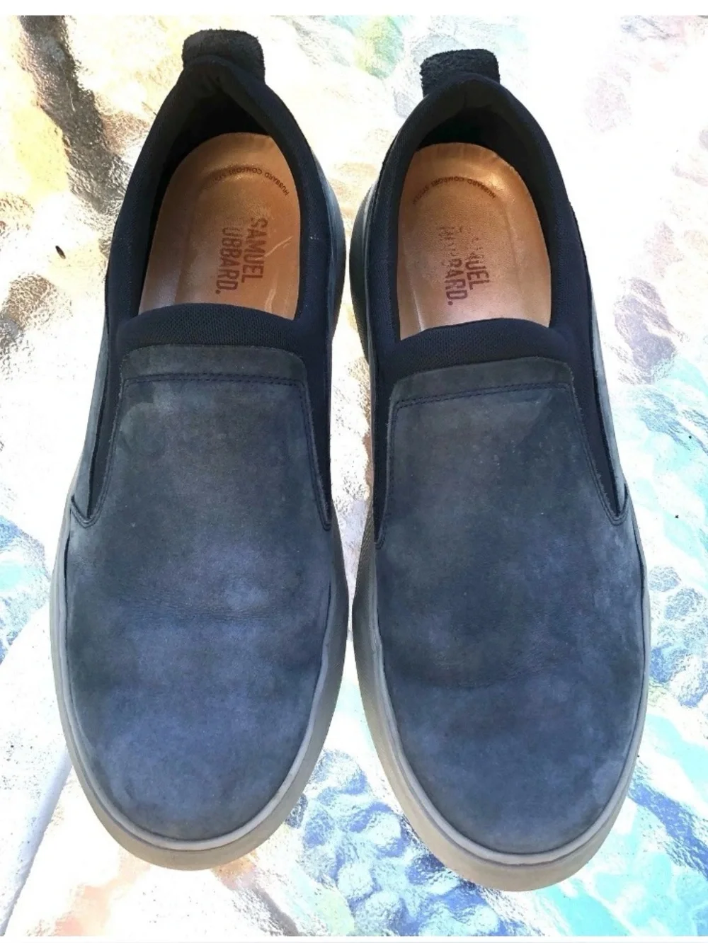 Samuel Hubbard Flight Slip On Blue Nubuck Leather Casual Sneakers 11M
